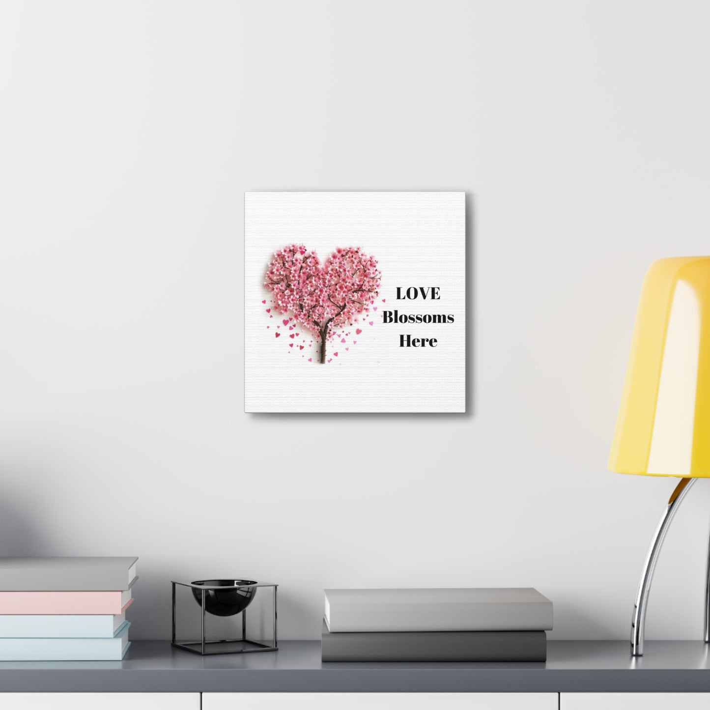 Cherry Blossom Heart Tree- Love Blossoms Here -Canvas Gallery Wraps