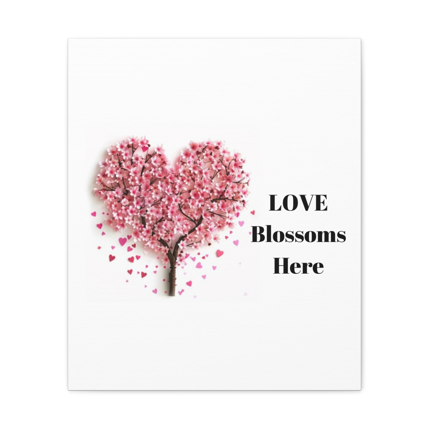 Cherry Blossom Heart Tree- Love Blossoms Here -Canvas Gallery Wraps