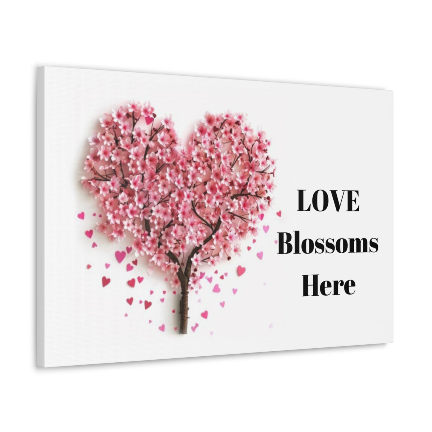 Cherry Blossom Heart Tree- Love Blossoms Here -Canvas Gallery Wraps