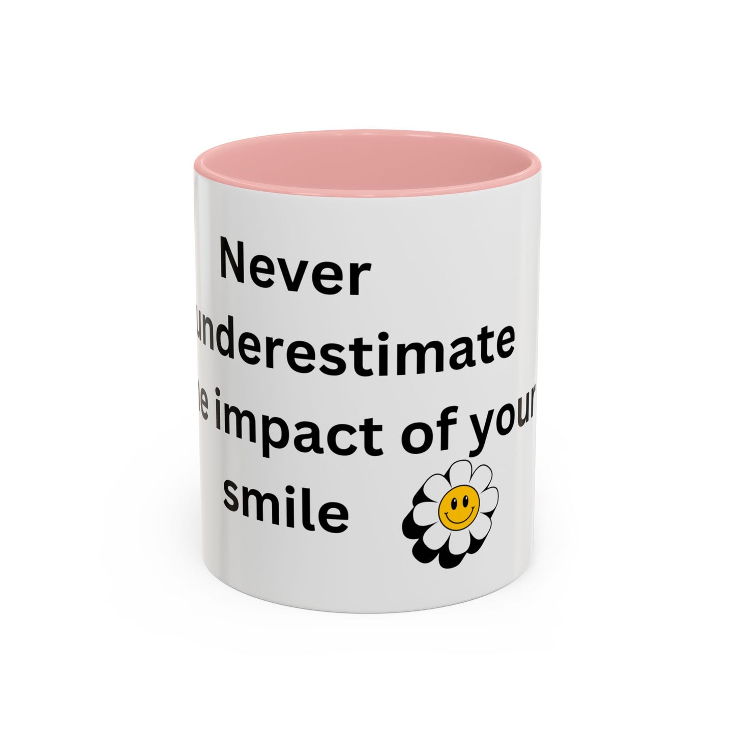 Bee Kind - Never underestimate the impact of your smile  - Accent Coffee Mug (11, 15oz)