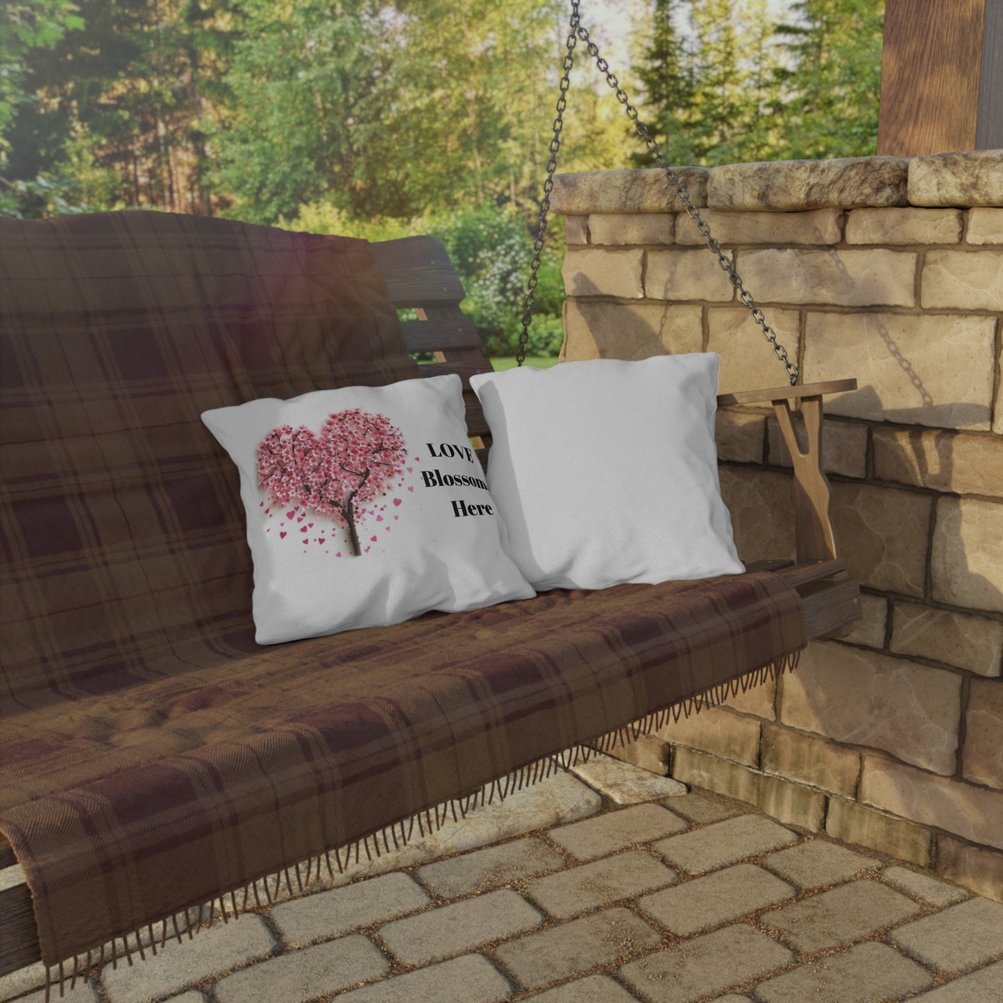 Love Blossoms Here - Outdoor Pillows