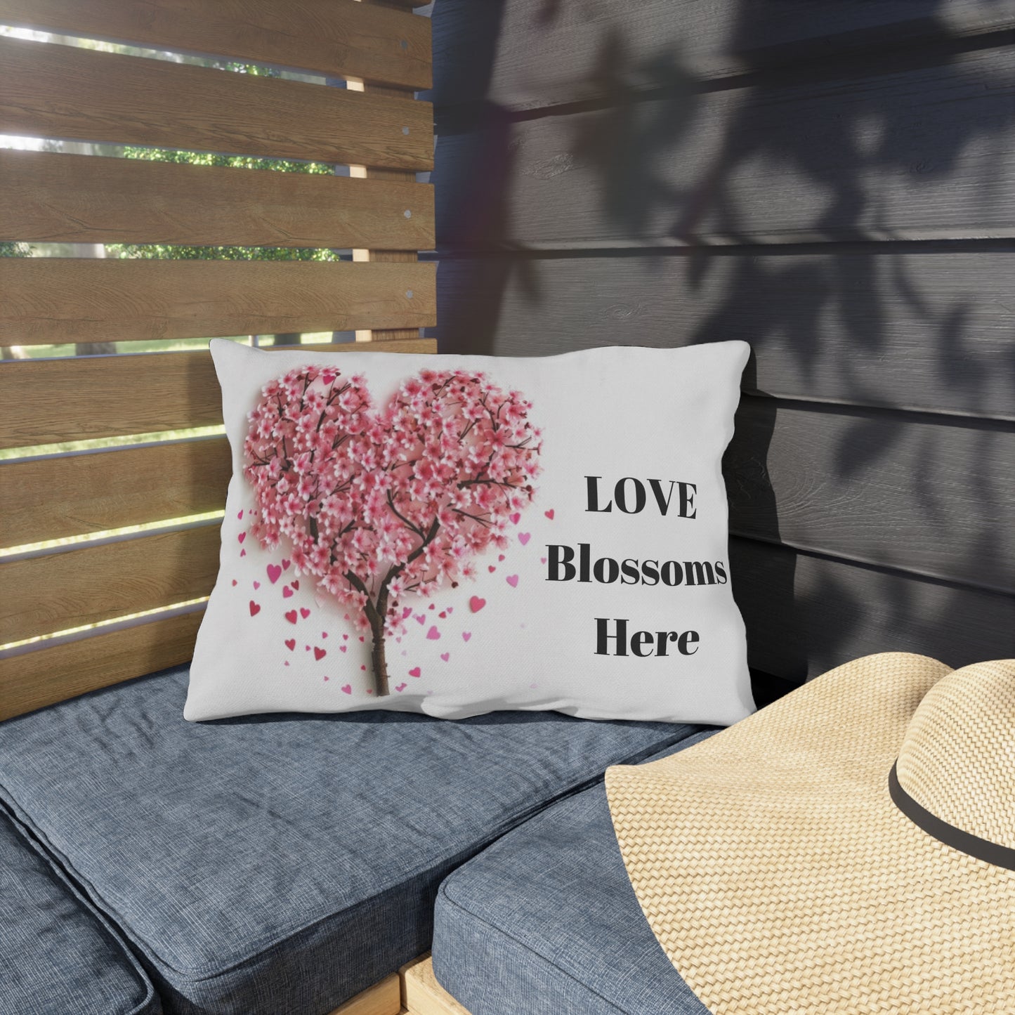 Love Blossoms Here - Outdoor Pillows