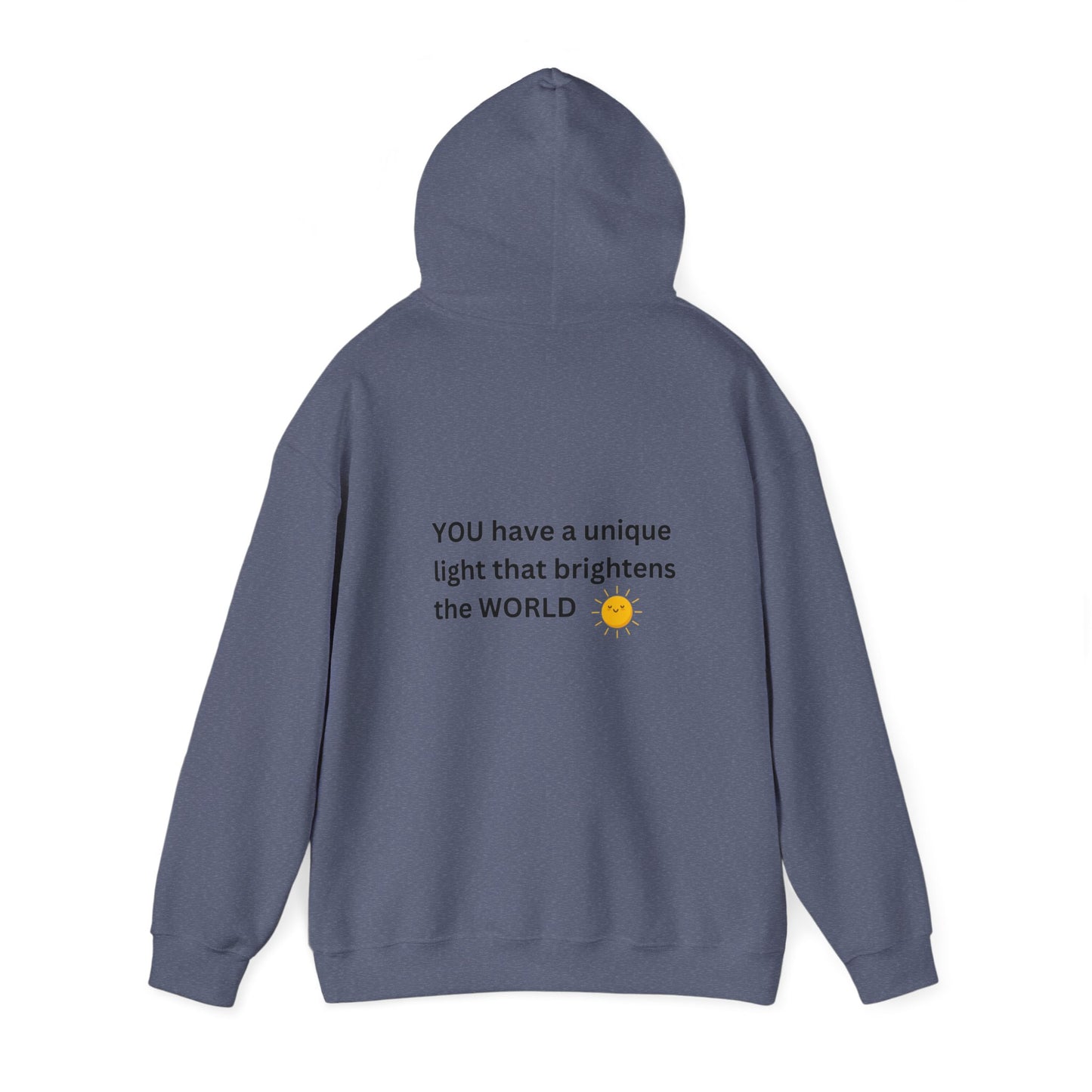 Bee Kind- (Back) You have a unique light that brightens the world - Unisex Heavy Blend™ Hooded Sweatshirt