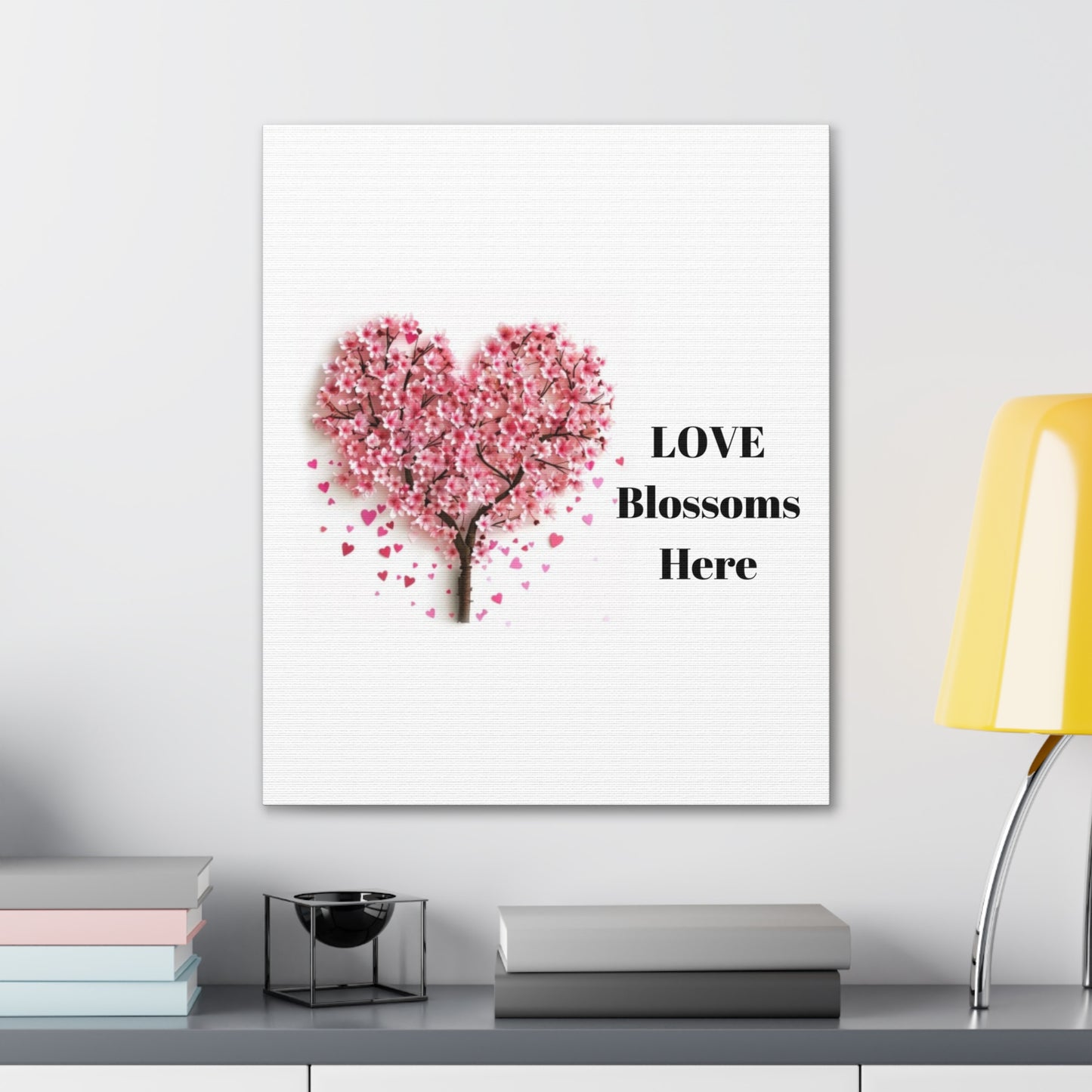 Cherry Blossom Heart Tree- Love Blossoms Here -Canvas Gallery Wraps