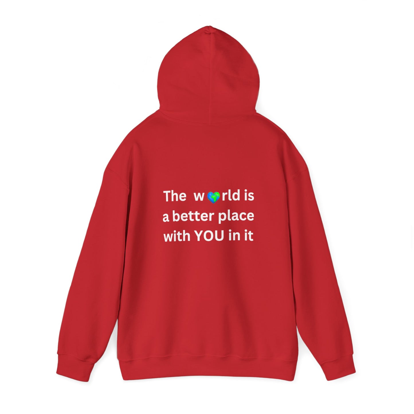 Bee Kind (Back) The world is a better place with you in it - Unisex Heavy Blend™ Hooded Sweatshirt