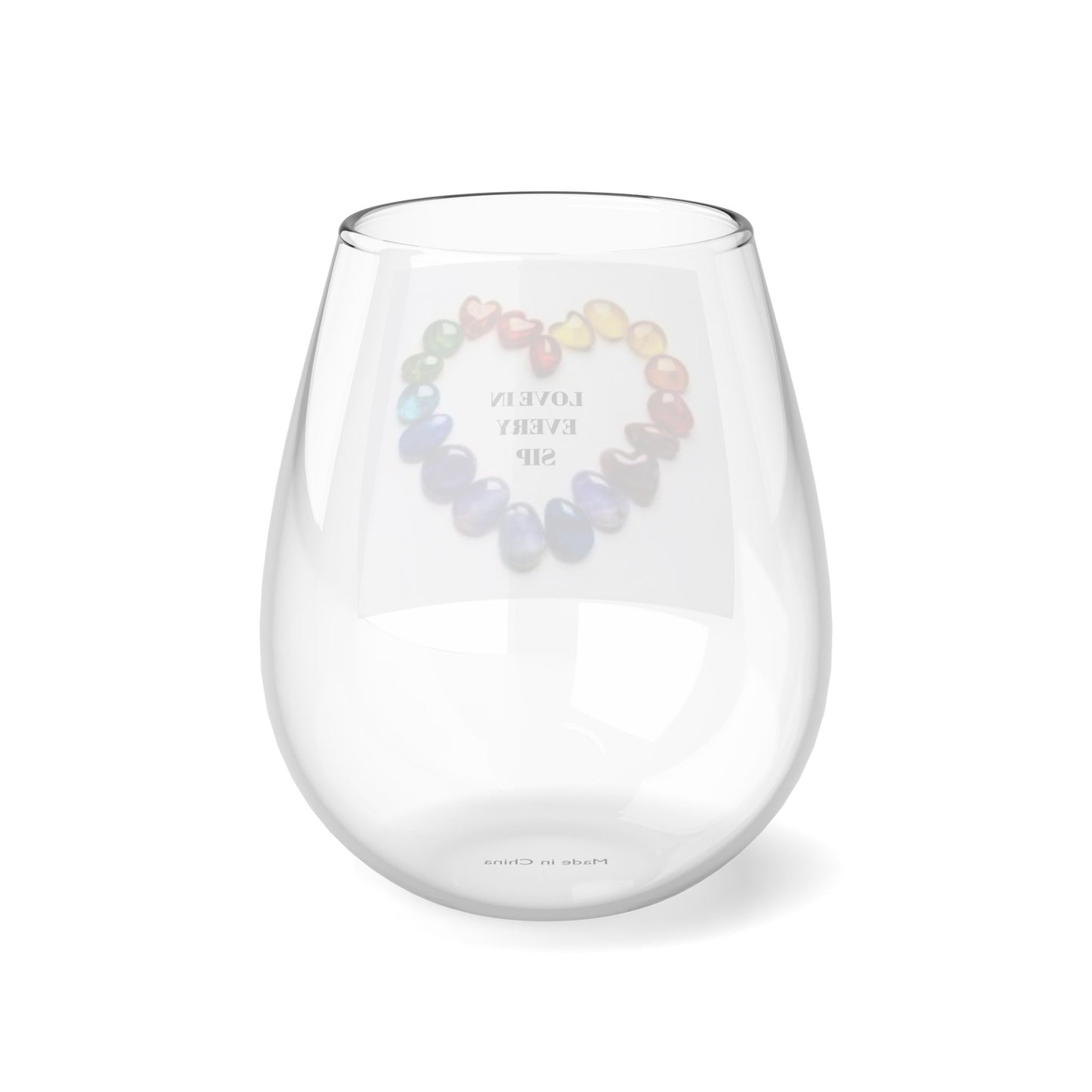 Love in every sip - Stemless Wine Glass, 11.75oz