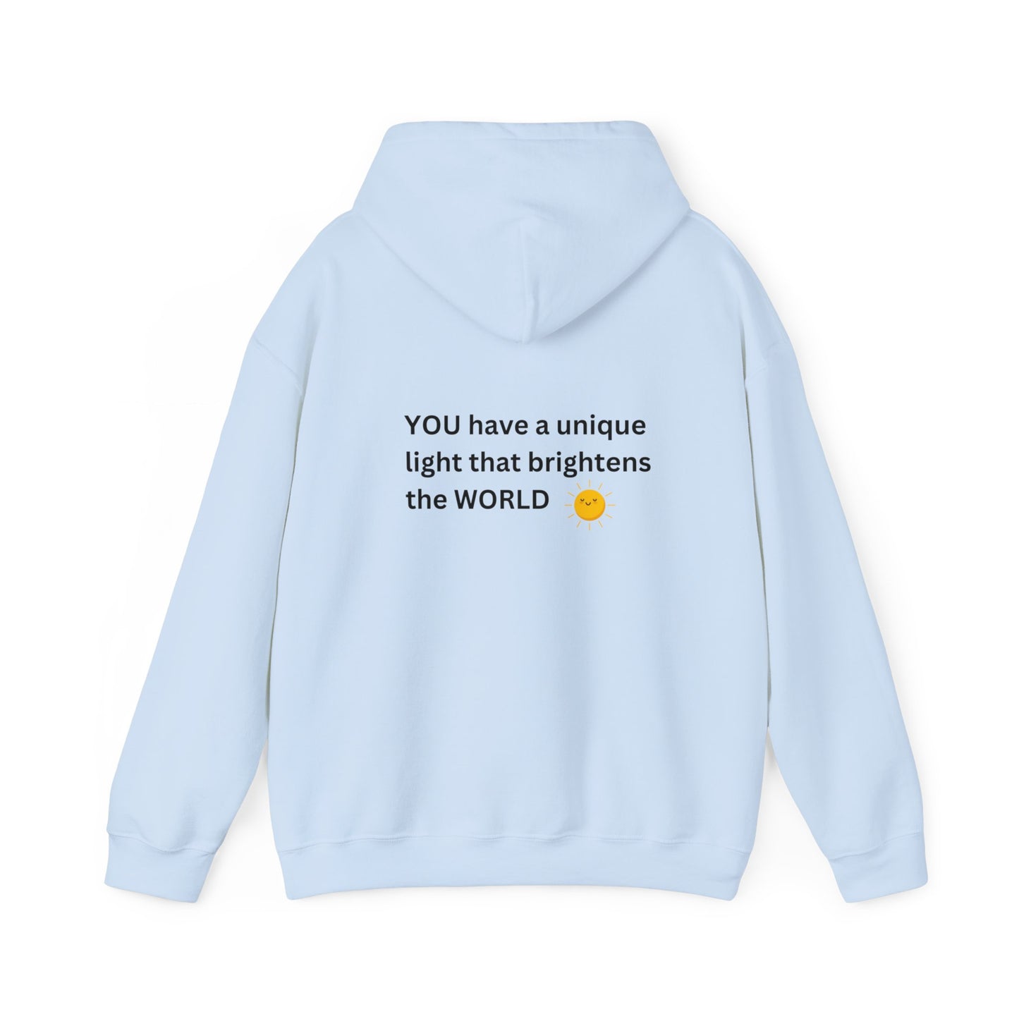 Bee Kind- (Back) You have a unique light that brightens the world - Unisex Heavy Blend™ Hooded Sweatshirt