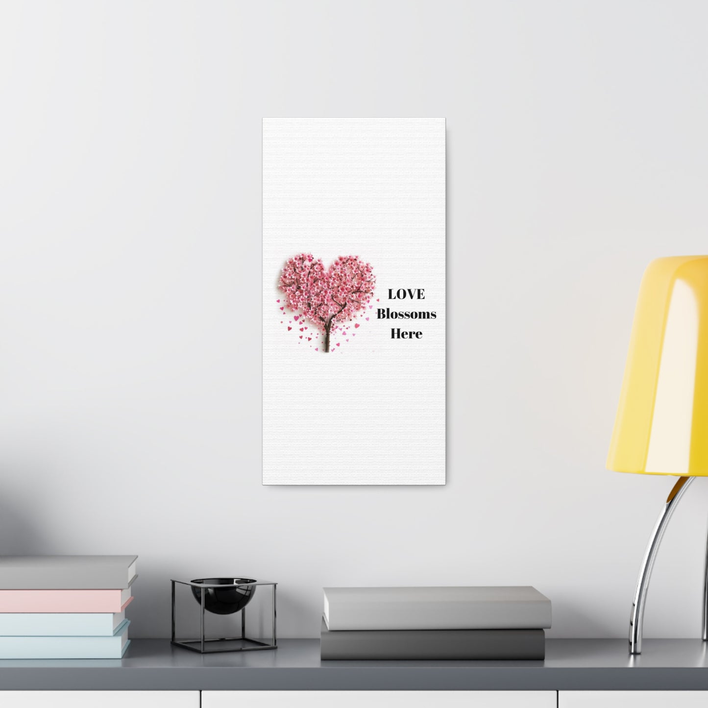 Cherry Blossom Heart Tree- Love Blossoms Here -Canvas Gallery Wraps