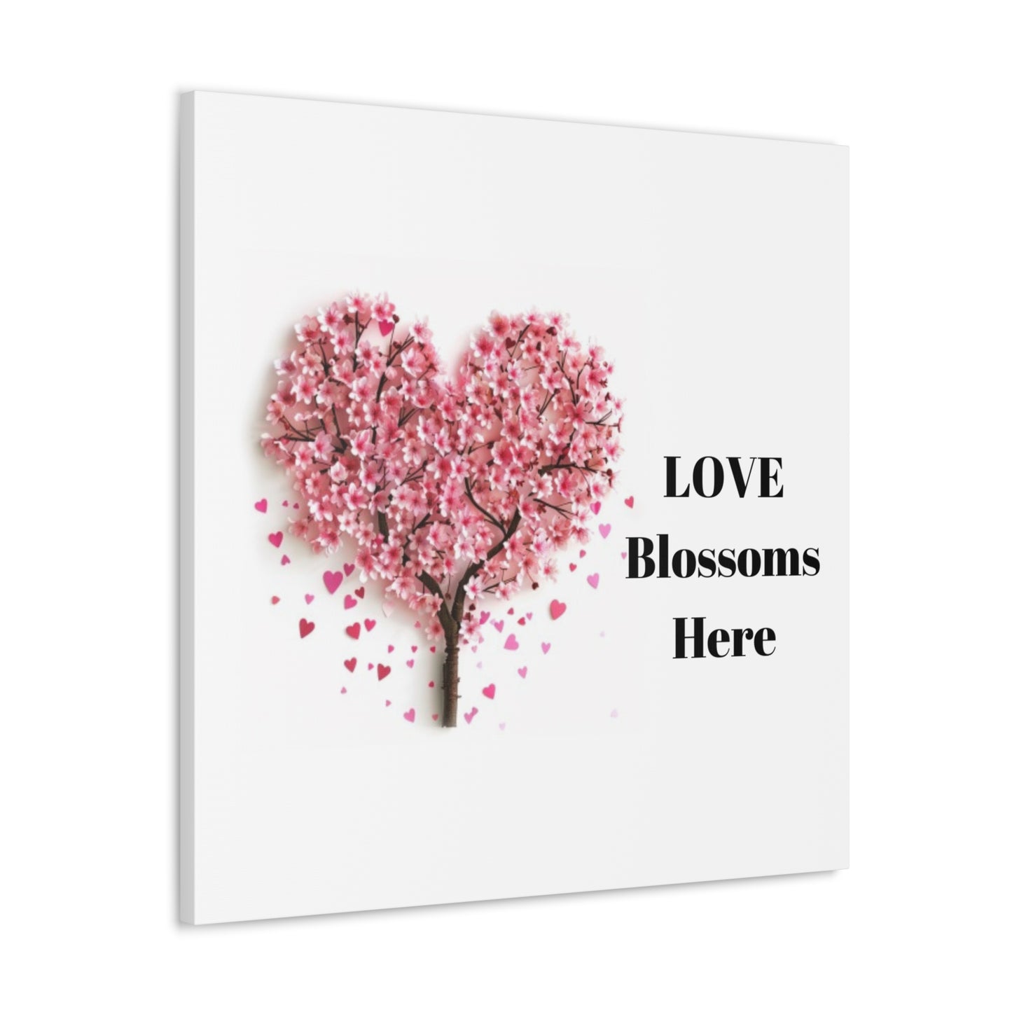 Cherry Blossom Heart Tree- Love Blossoms Here -Canvas Gallery Wraps