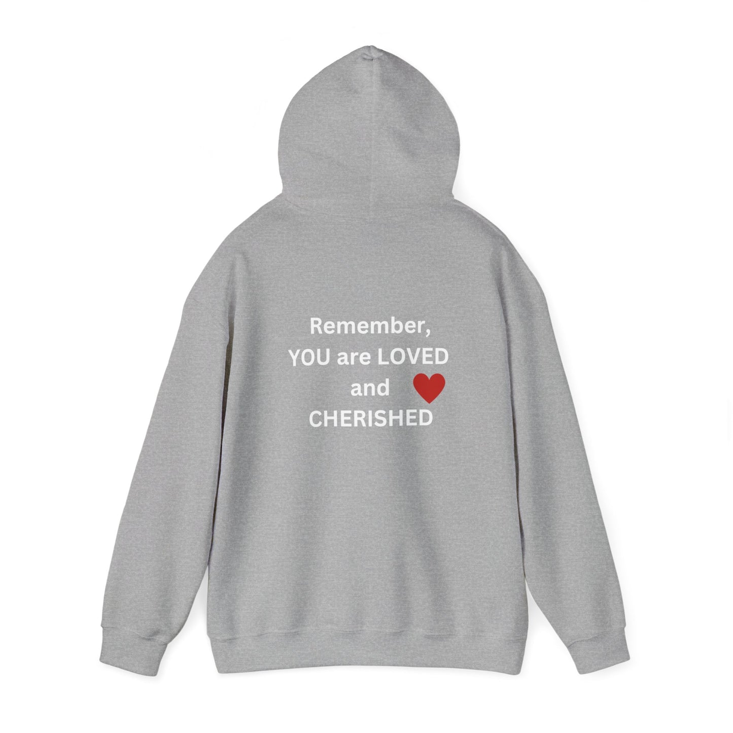 Bee Kind (Back) Remember You are LOVED and CHERISHED - Unisex Heavy Blend™ Hooded Sweatshirt