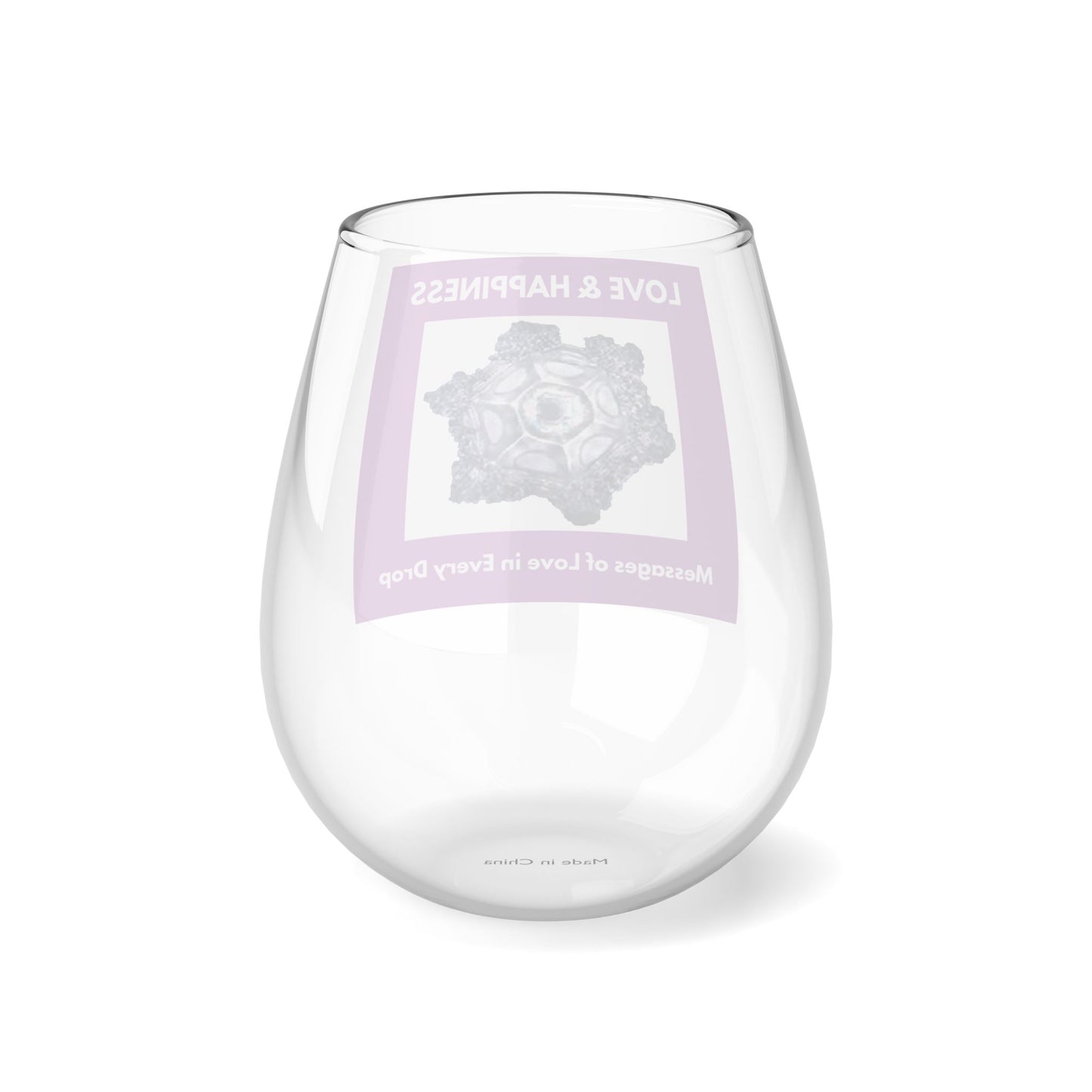 LOVE & HAPPINESS STEMLESS WINE GLASS- 11.75oz