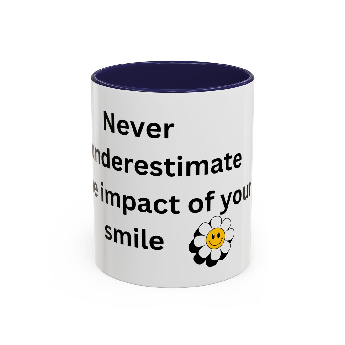 Bee Kind - Never underestimate the impact of your smile  - Accent Coffee Mug (11, 15oz)