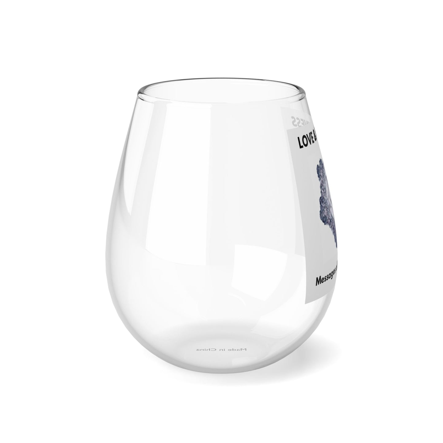 LOVE & HAPPINESS STEMLESS WINE GLASS - 11.75oz