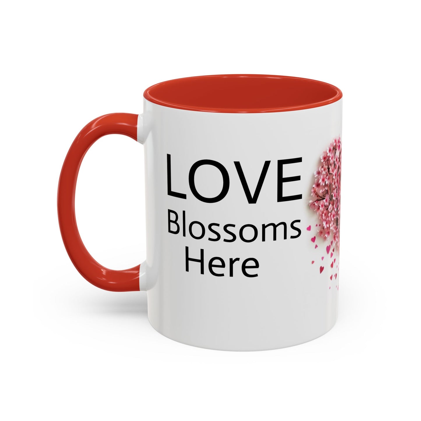 Love Blossoms Here (Cherry blossom tree) - Accent Coffee Mug (11, 15oz)