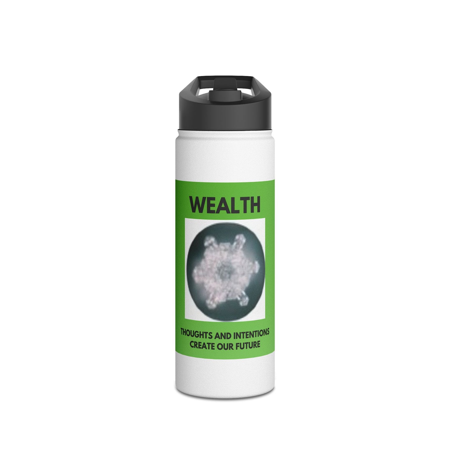 Wealth - water crystal - Stainless Steel Water Bottle, Standard Lid