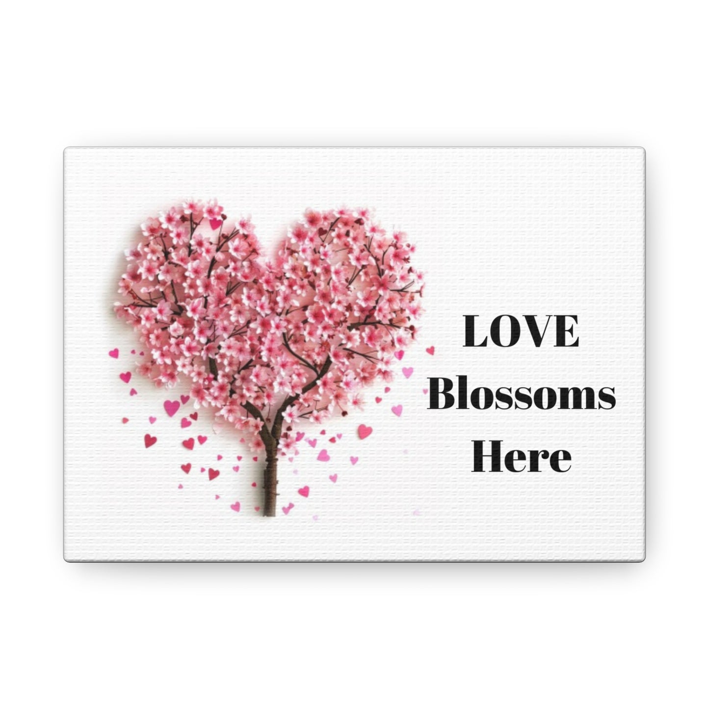 Cherry Blossom Heart Tree- Love Blossoms Here -Canvas Gallery Wraps