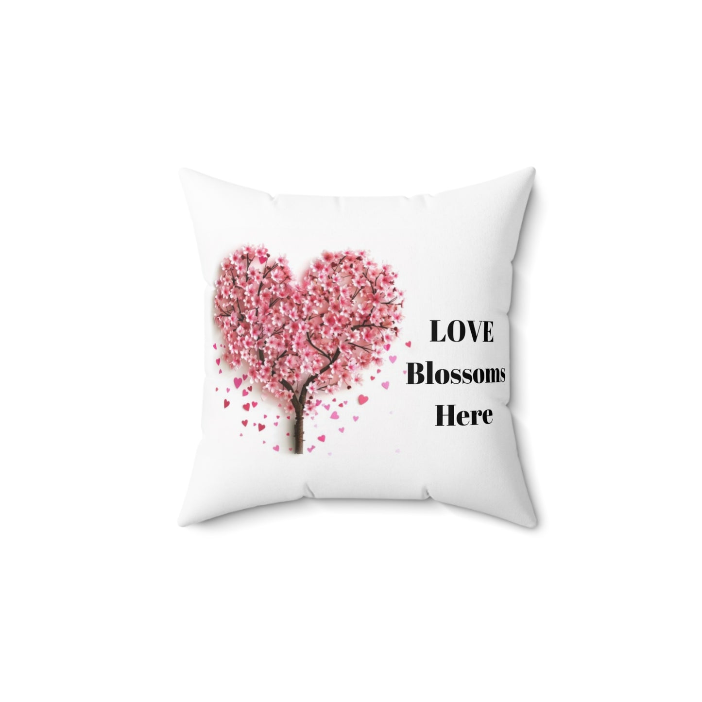 Love Blossoms Here - Faux Suede Square Pillow