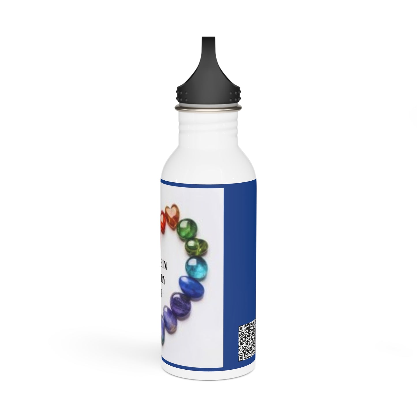 Love in every sip - blue & white- Stainless Steel Water Bottle