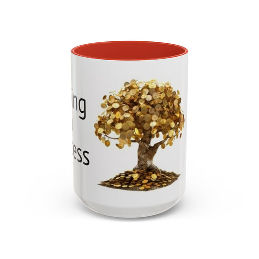 Sipping on Success (money tree) - Accent Coffee Mug (11, 15oz)