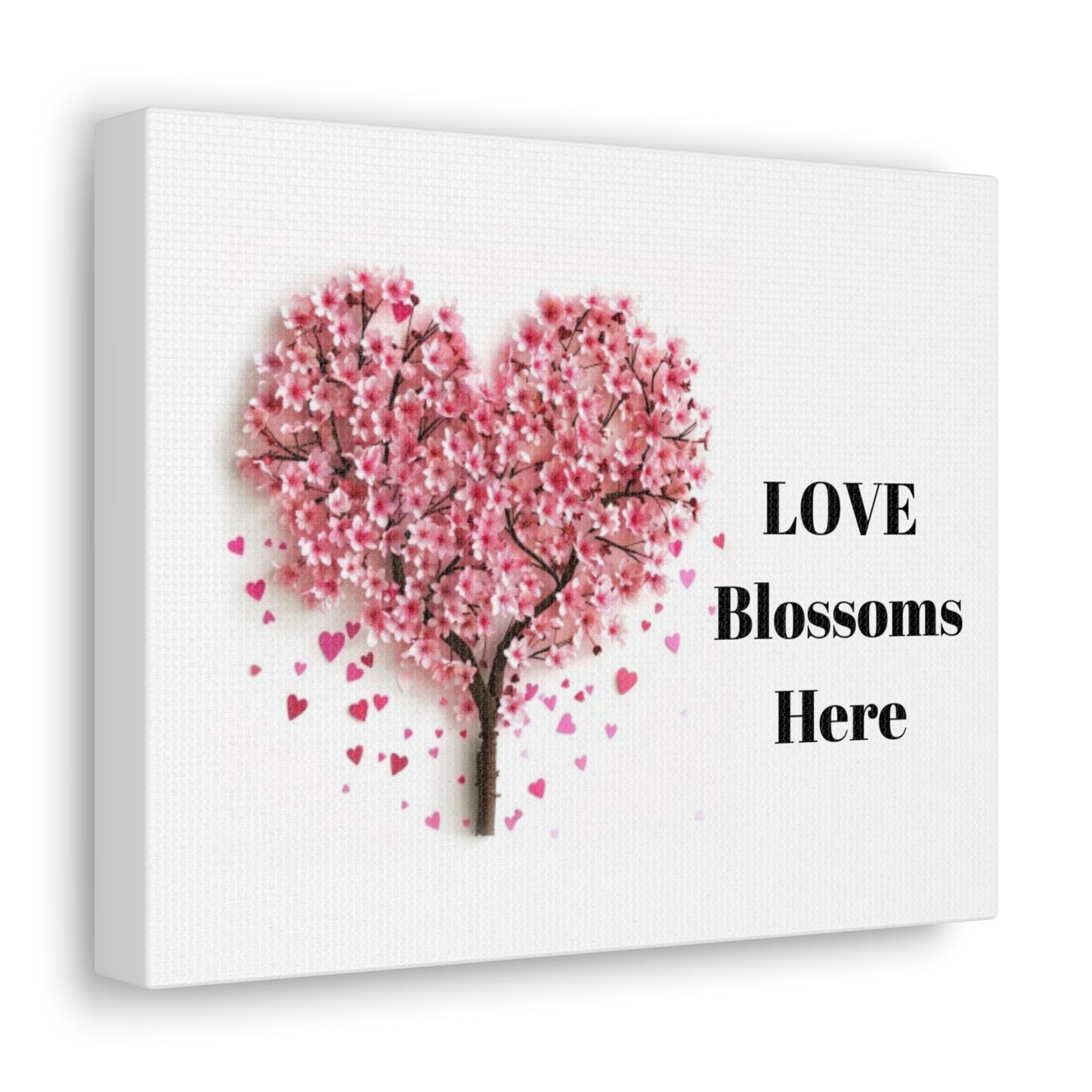 Cherry Blossom Heart Tree- Love Blossoms Here -Canvas Gallery Wraps