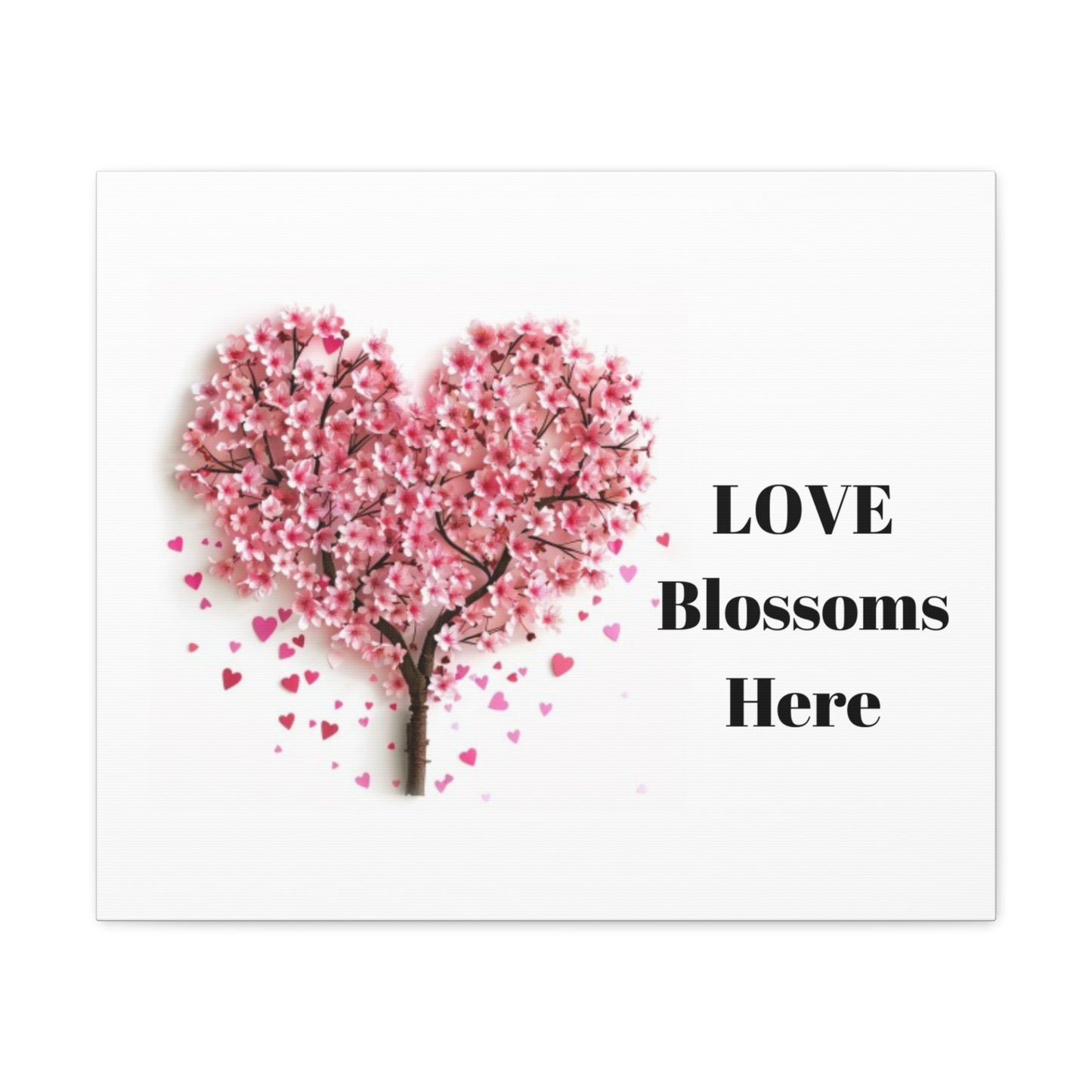 Cherry Blossom Heart Tree- Love Blossoms Here -Canvas Gallery Wraps