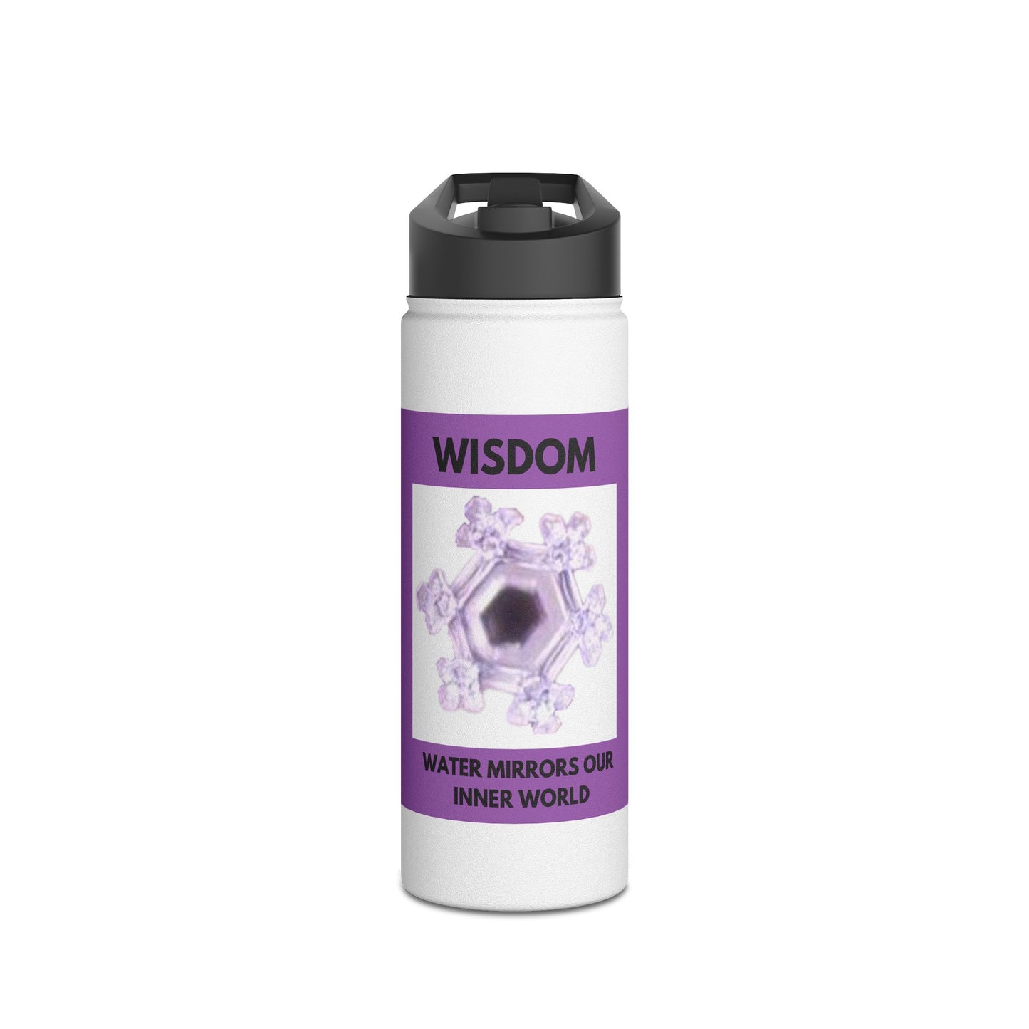 Wisdom - water crystal - Stainless Steel Water Bottle, Standard Lid