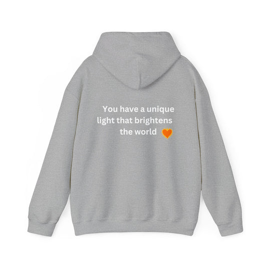 Bee Kind- (Back) You have a unique light that brightens the world - Unisex Heavy Blend™ Hooded Sweatshirt