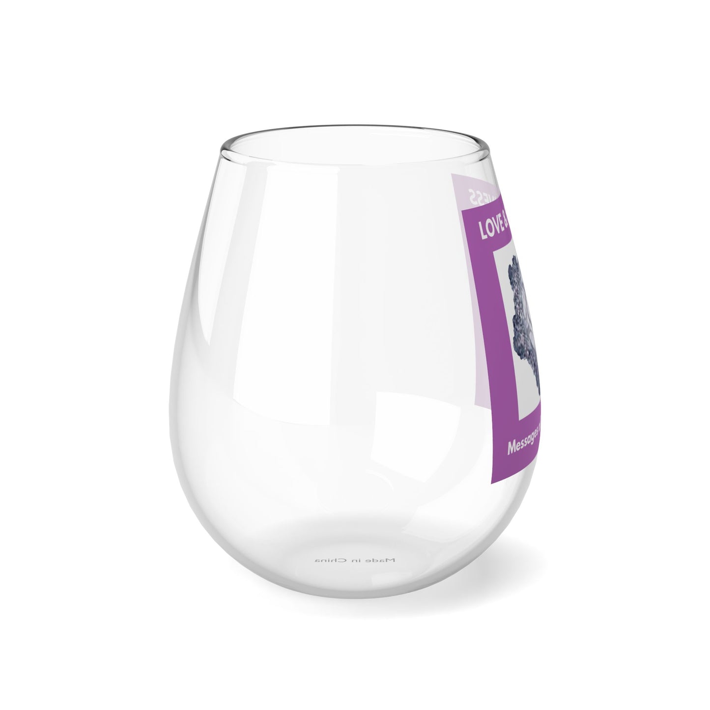 LOVE & HAPPINESS STEMLESS WINE GLASS- 11.75oz