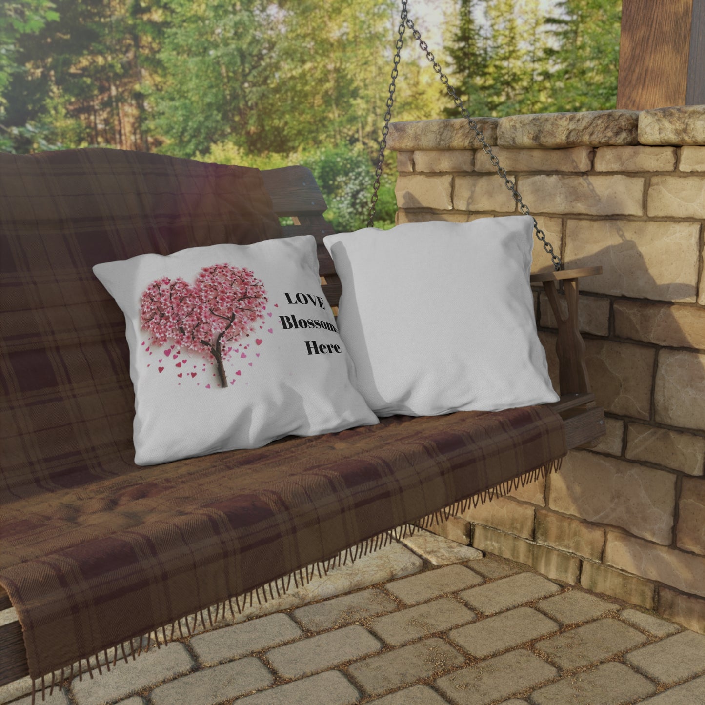 Love Blossoms Here - Outdoor Pillows