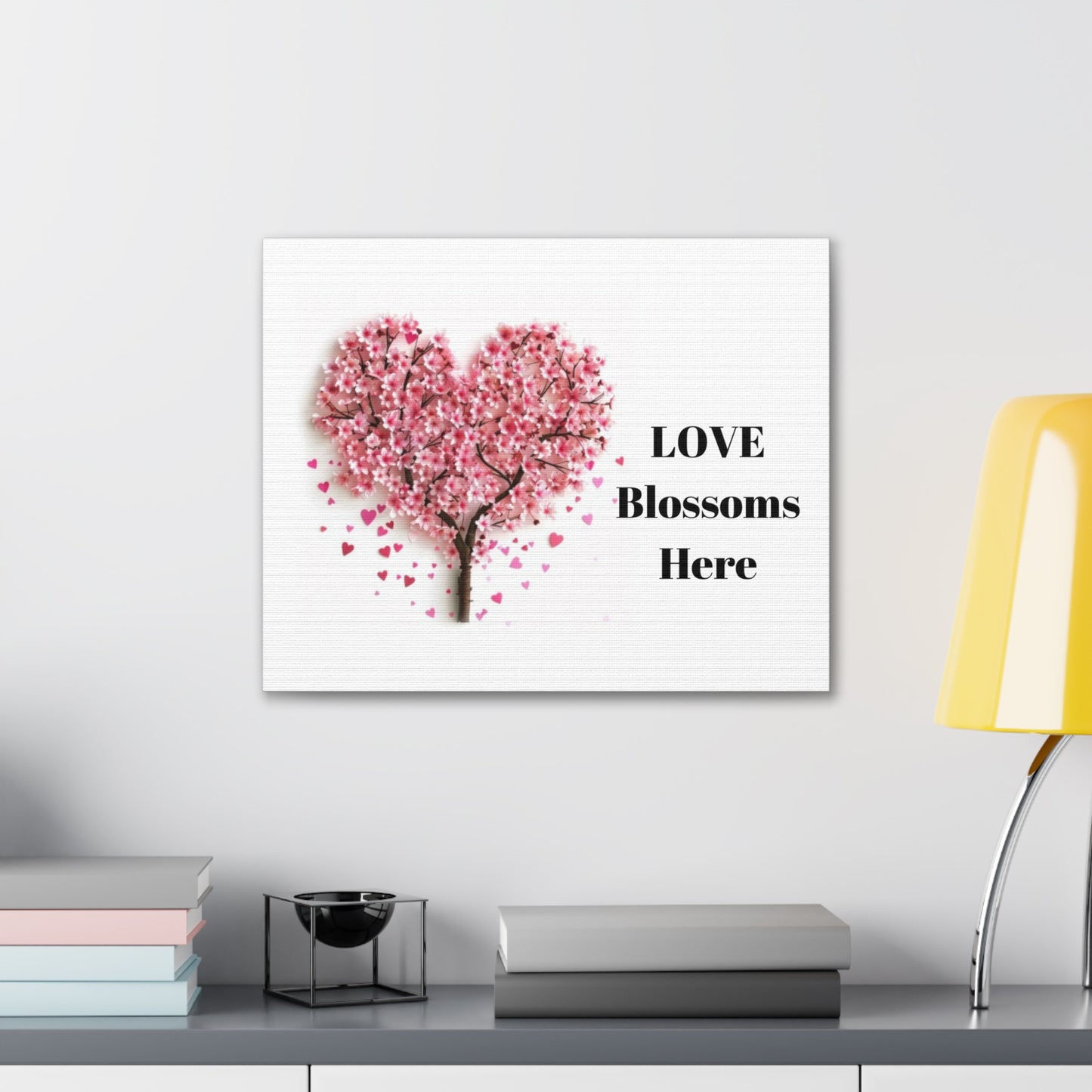 Cherry Blossom Heart Tree- Love Blossoms Here -Canvas Gallery Wraps