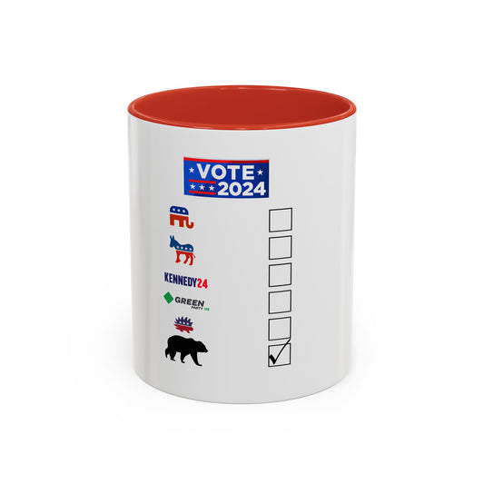 Bear- Vote for the bear - Accent Coffee Mug (11, 15oz)