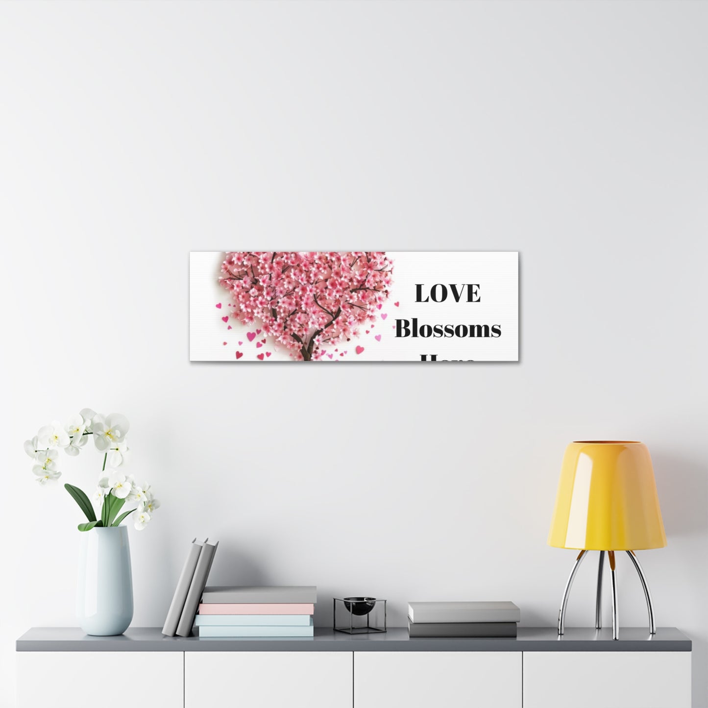 Cherry Blossom Heart Tree- Love Blossoms Here -Canvas Gallery Wraps