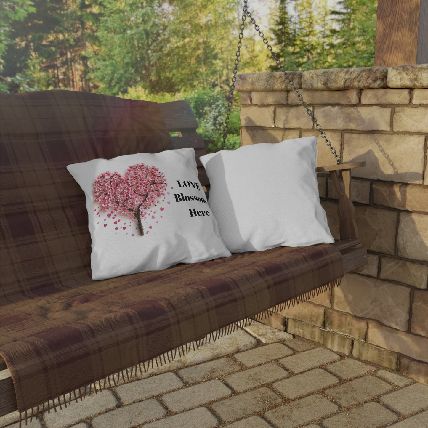 Love Blossoms Here - Outdoor Pillows