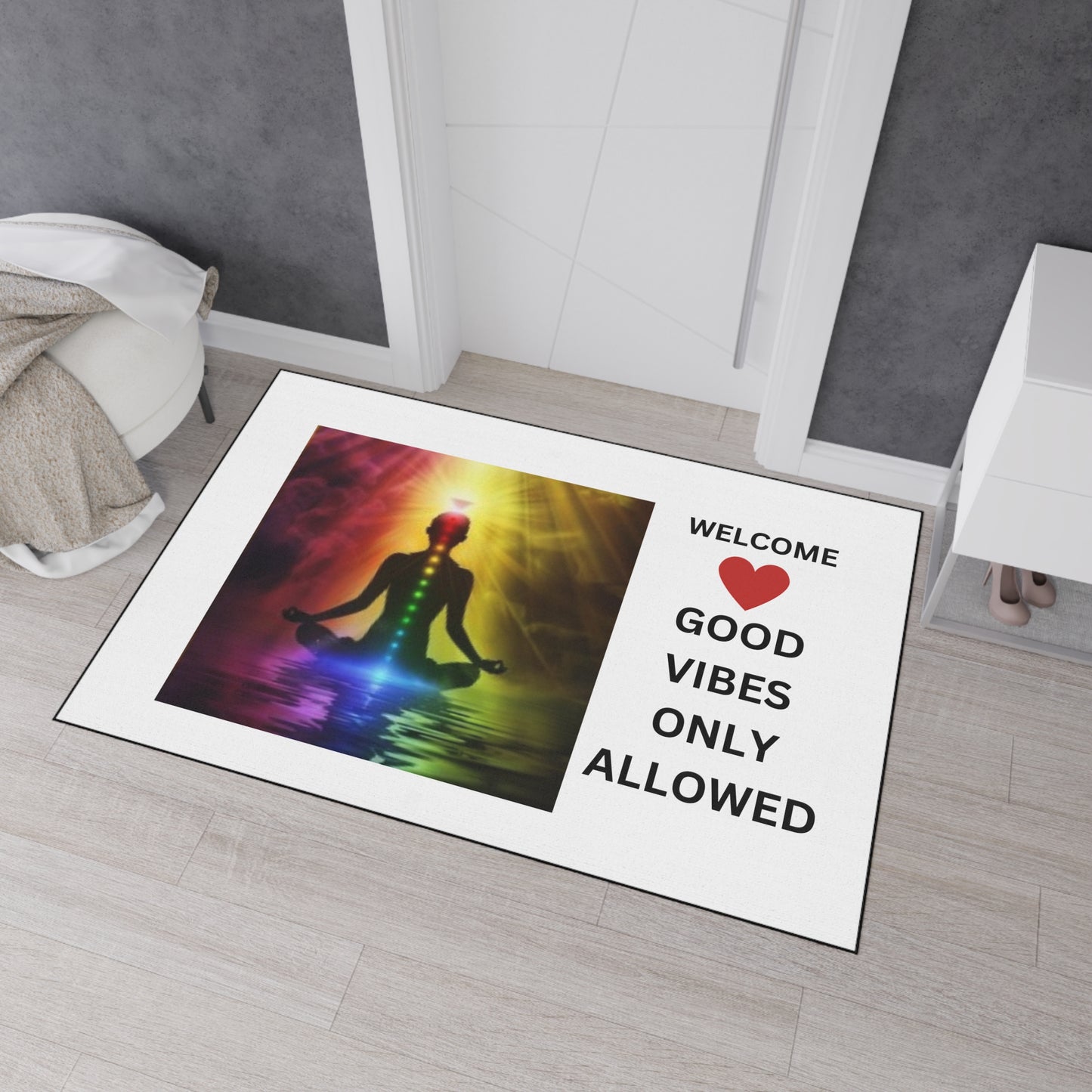 Welcome - Good vibes only allowed - Heavy Duty Floor Mat