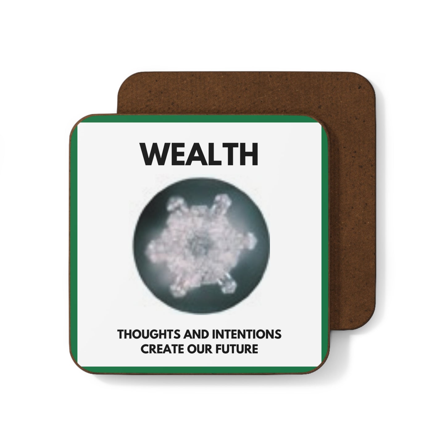 Wealth - Water Crystal - Hardboard Back Coaster