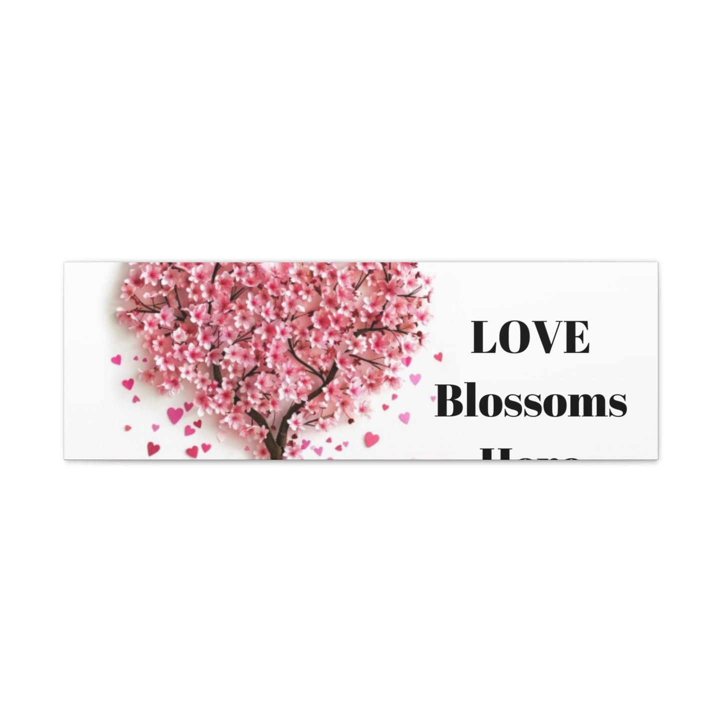 Cherry Blossom Heart Tree- Love Blossoms Here -Canvas Gallery Wraps