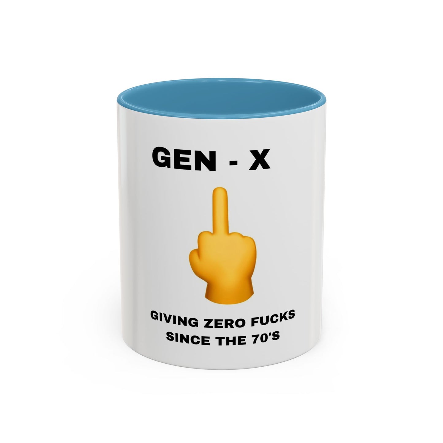 GEN- X - Giving zero fucks since the 70's - Accent Coffee Mug (11, 15oz)