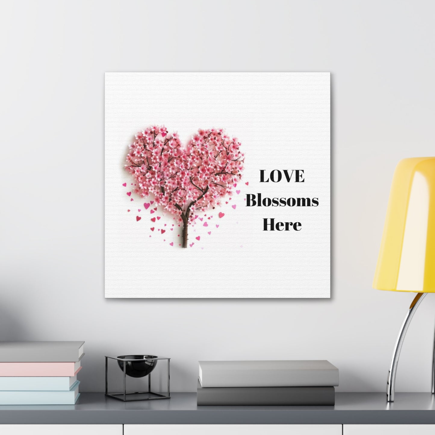 Cherry Blossom Heart Tree- Love Blossoms Here -Canvas Gallery Wraps