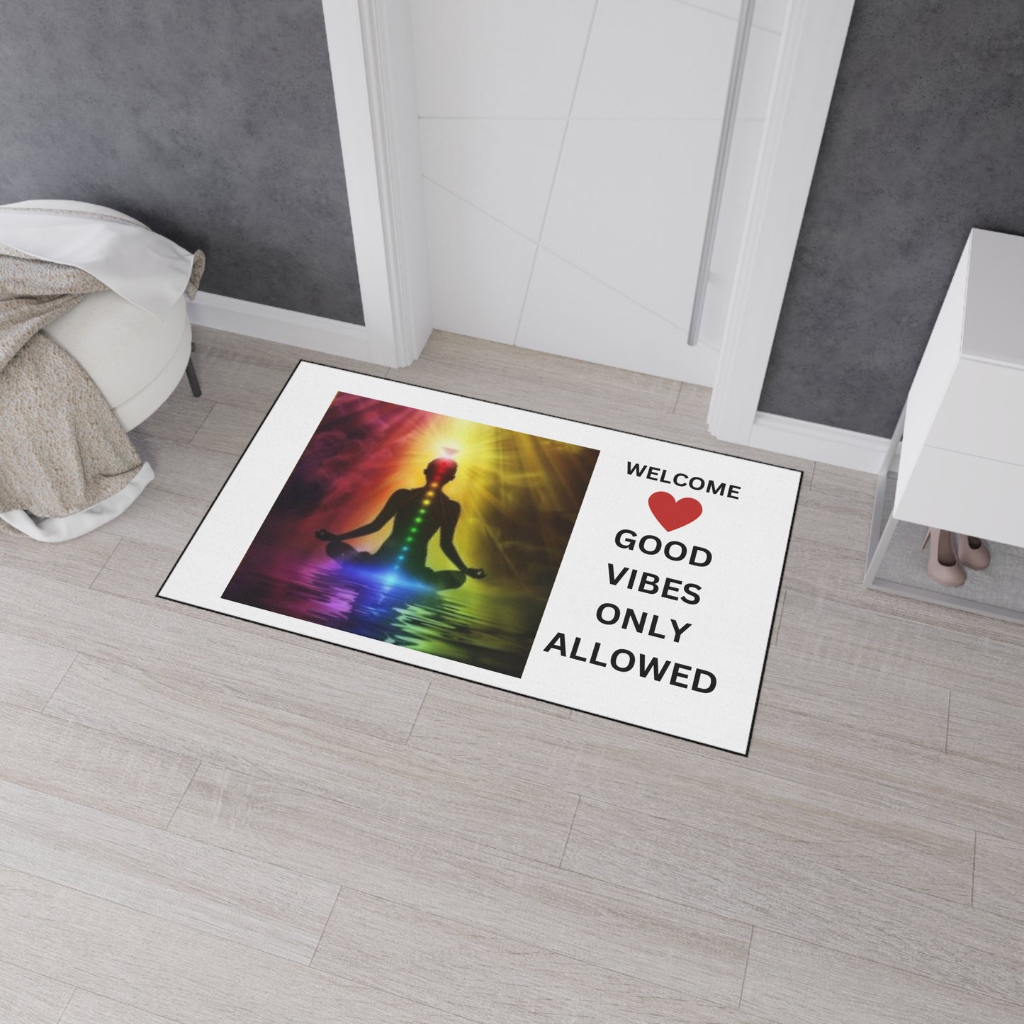 Welcome - Good vibes only allowed - Heavy Duty Floor Mat