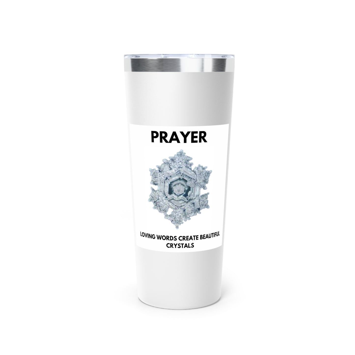 Prayer- Water Crystal - Clear -Copper Vacuum Insulated Tumbler, 22oz