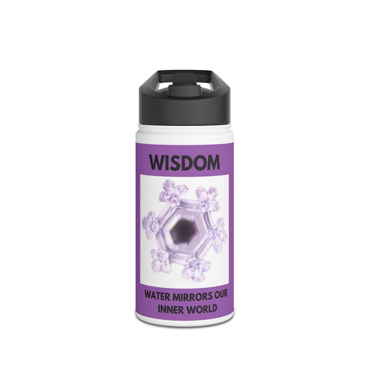 Wisdom - water crystal - Stainless Steel Water Bottle, Standard Lid