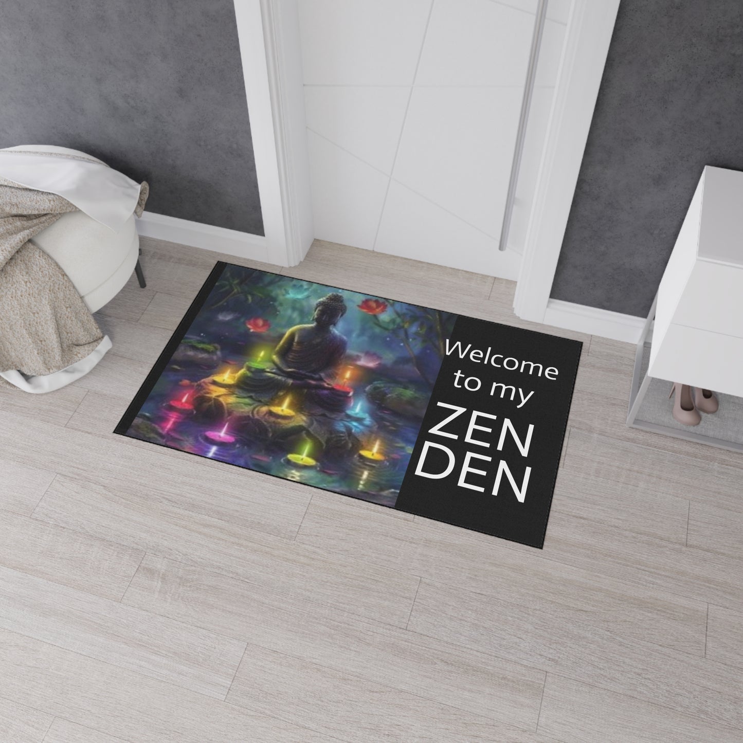 Welcome to my Zen Den - Black- Heavy Duty Floor Mat