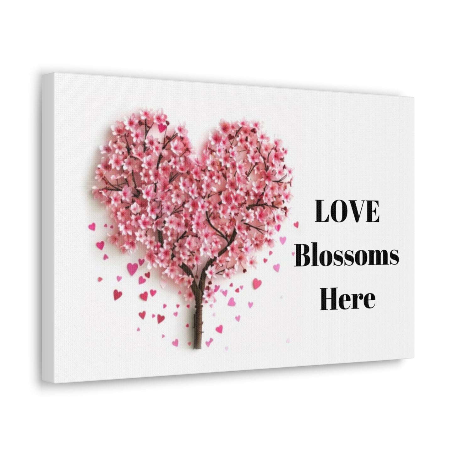 Cherry Blossom Heart Tree- Love Blossoms Here -Canvas Gallery Wraps