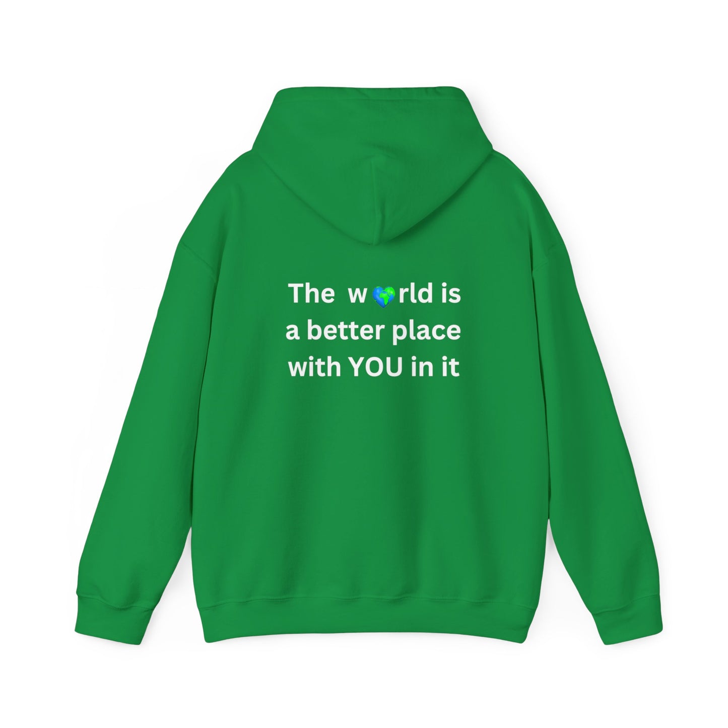 Bee Kind (Back) The world is a better place with you in it - Unisex Heavy Blend™ Hooded Sweatshirt