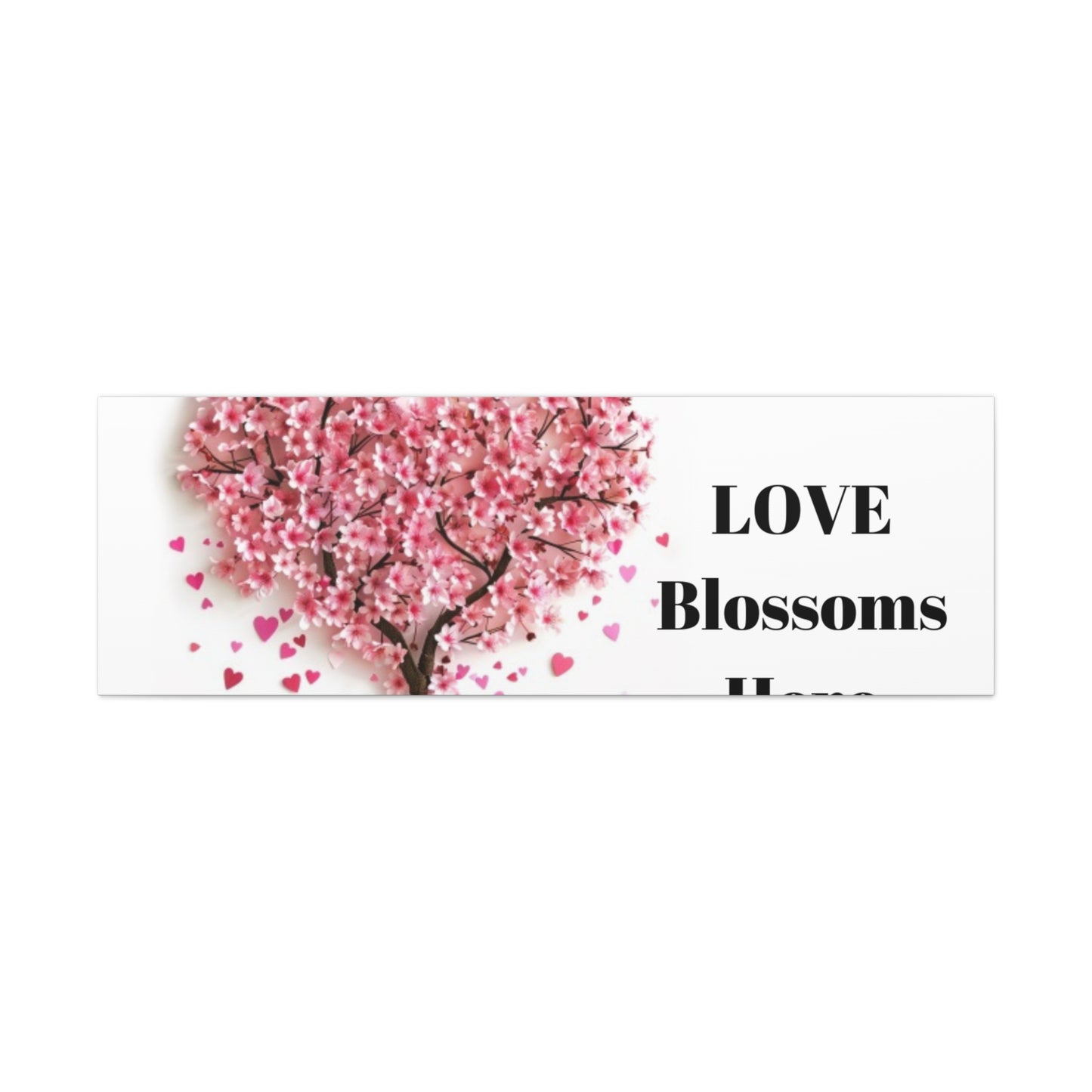 Cherry Blossom Heart Tree- Love Blossoms Here -Canvas Gallery Wraps