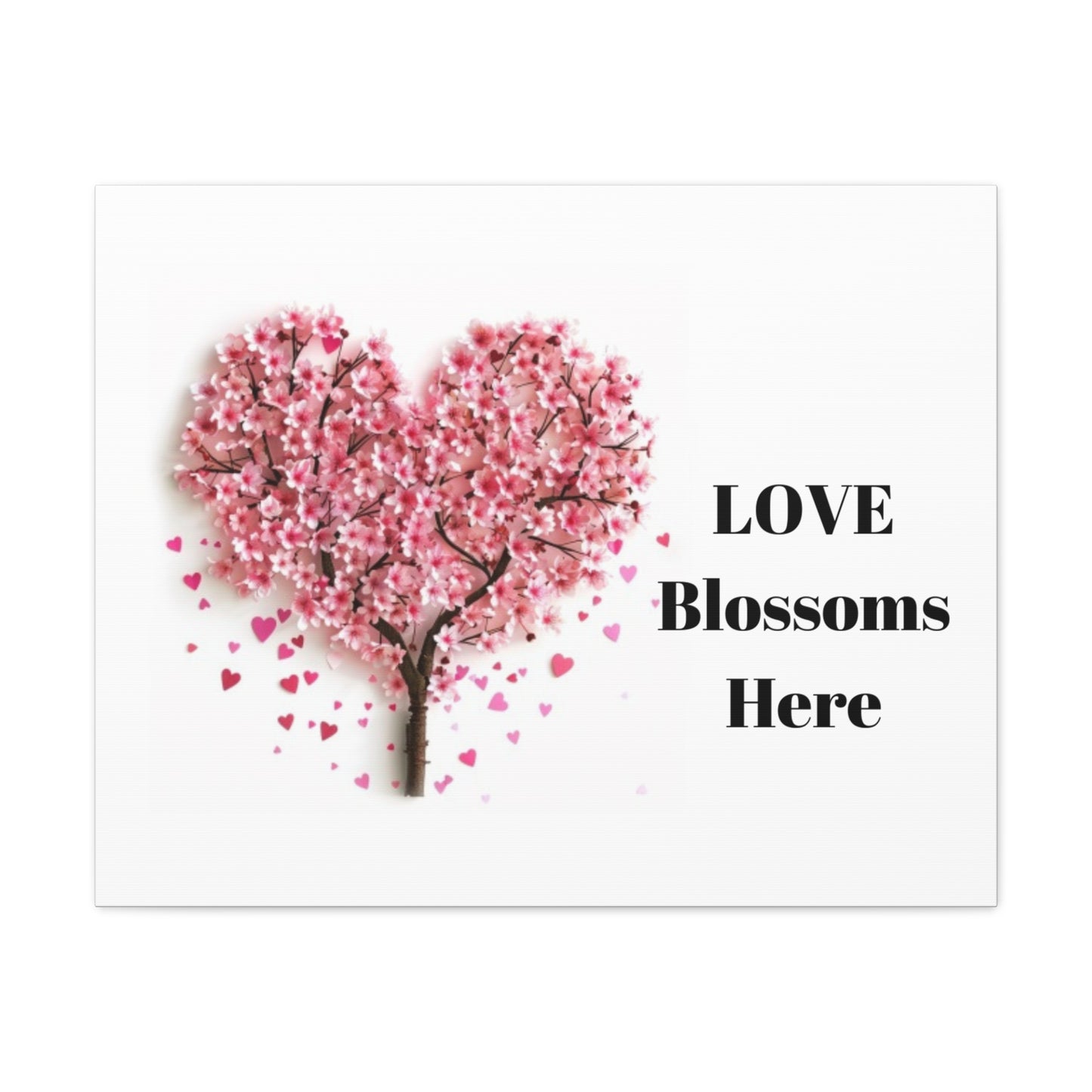 Cherry Blossom Heart Tree- Love Blossoms Here -Canvas Gallery Wraps