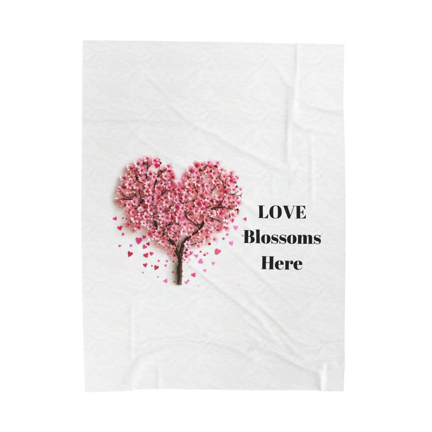 Love Blossoms Here - Velveteen Plush Blanket