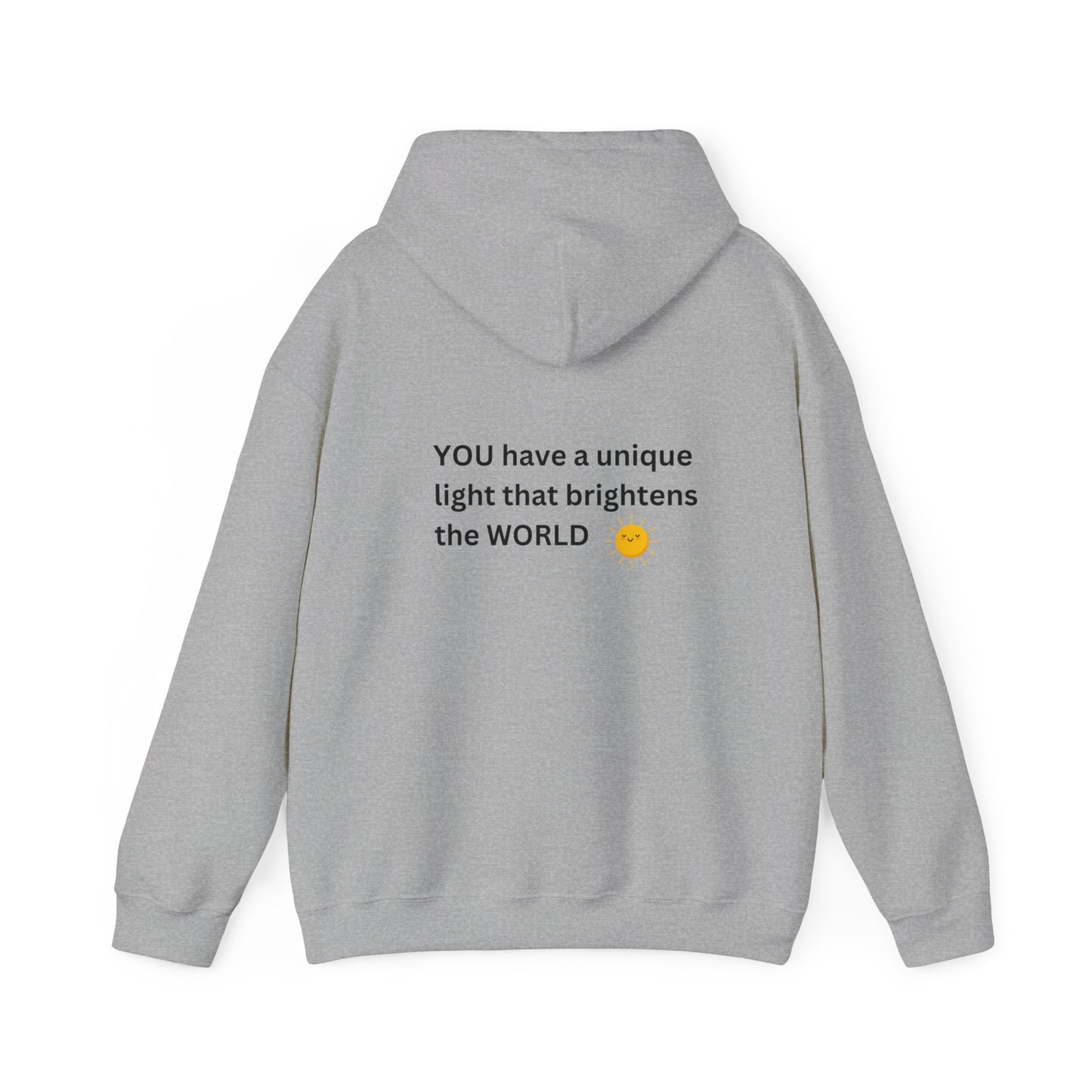 Bee Kind- (Back) You have a unique light that brightens the world - Unisex Heavy Blend™ Hooded Sweatshirt