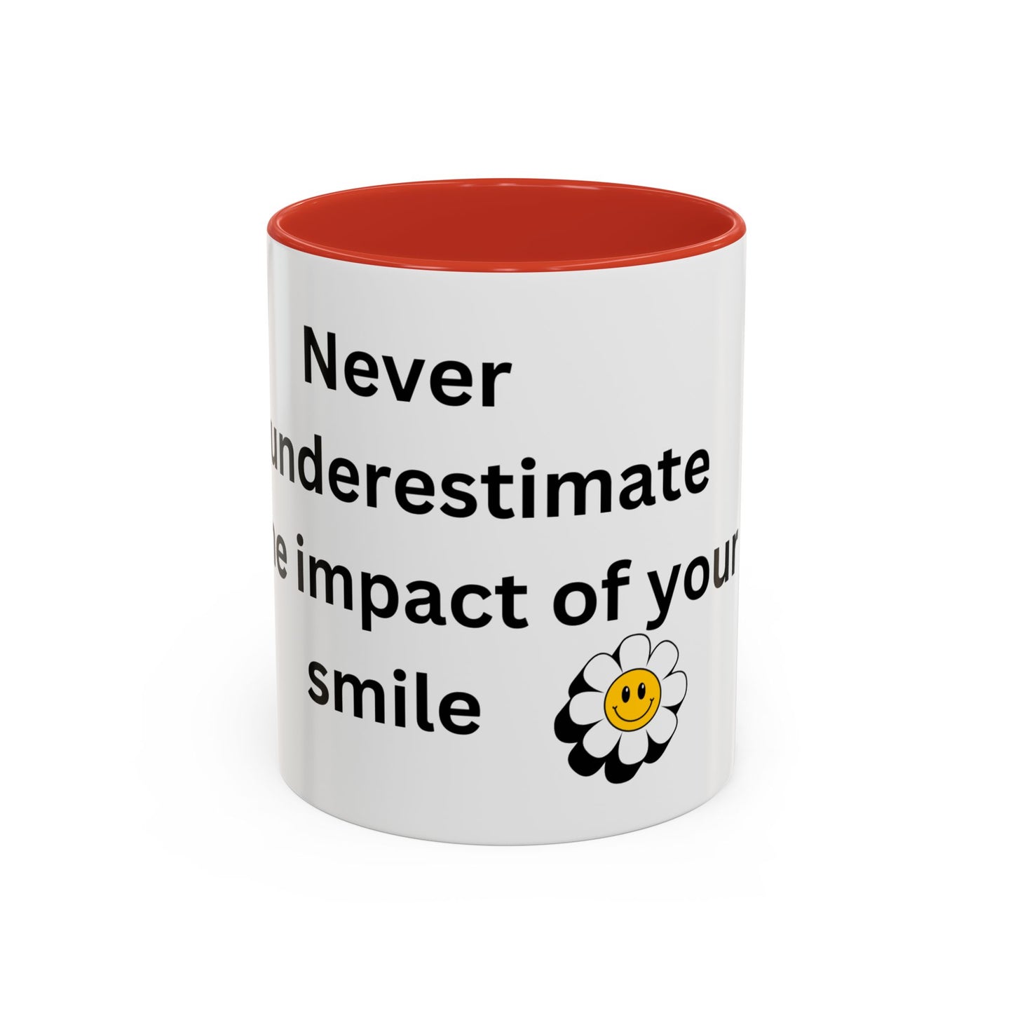 Bee Kind - Never underestimate the impact of your smile  - Accent Coffee Mug (11, 15oz)