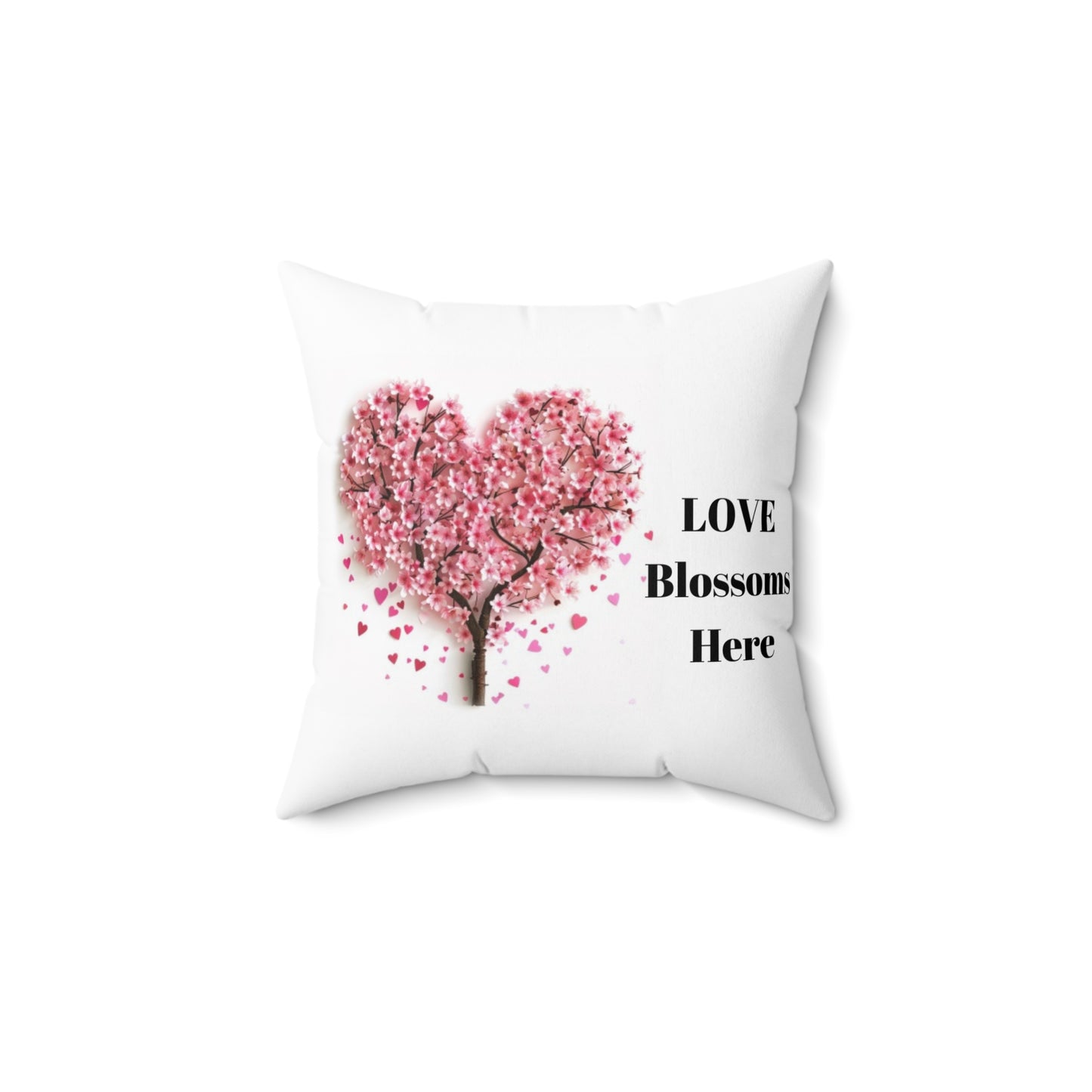 Love Blossoms Here - Faux Suede Square Pillow